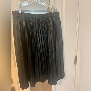 Black Lane Bryant Faux-Leather Pleated Midi Skirt size 18/20